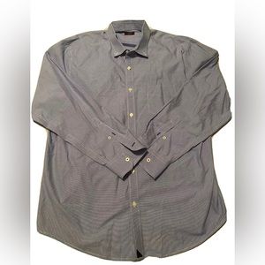 UNTUCKit Men Button Up Shirt Size XXL Blue Plaid Long Sleeve Lightweight Stretch